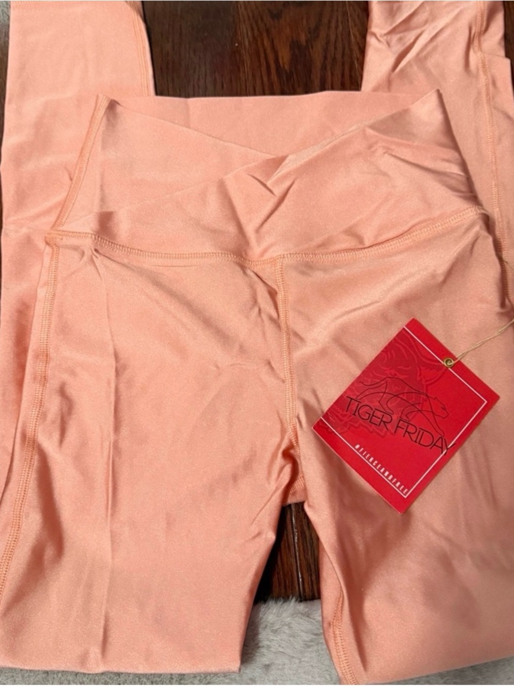 Tiger Friday peach colored leggings
